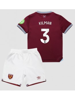 Billige West Ham United Max Kilman #3 Hjemmedraktsett Barn 2025-26 Kortermet (+ Korte bukser)